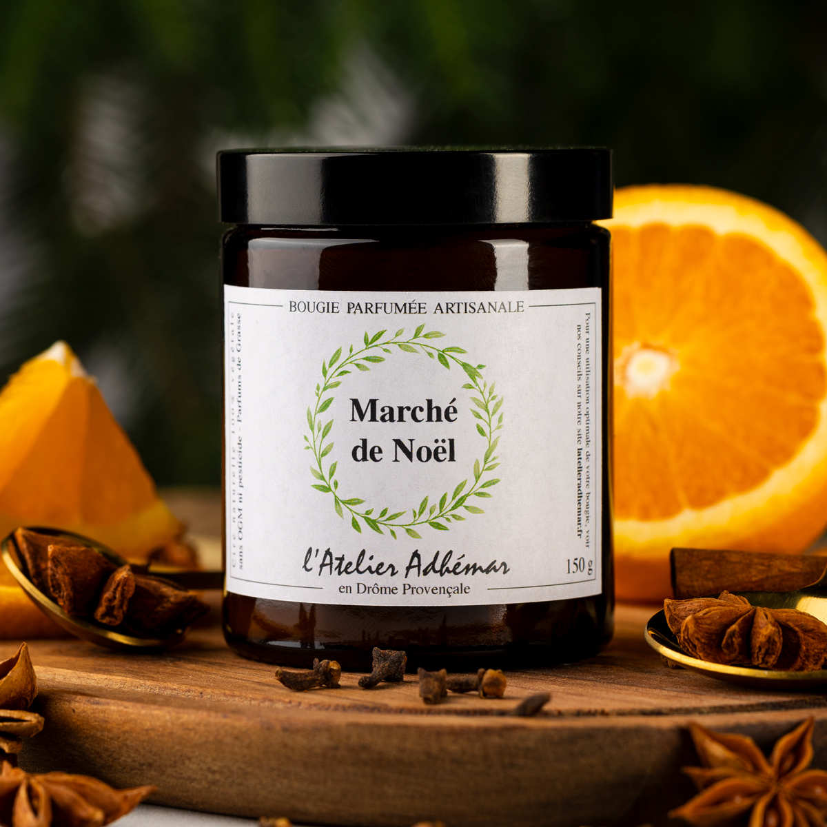 Bougie parfumée artisanale Marché de Noël L'Atelier Adhémar